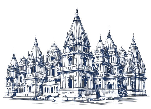 Temple Line Art