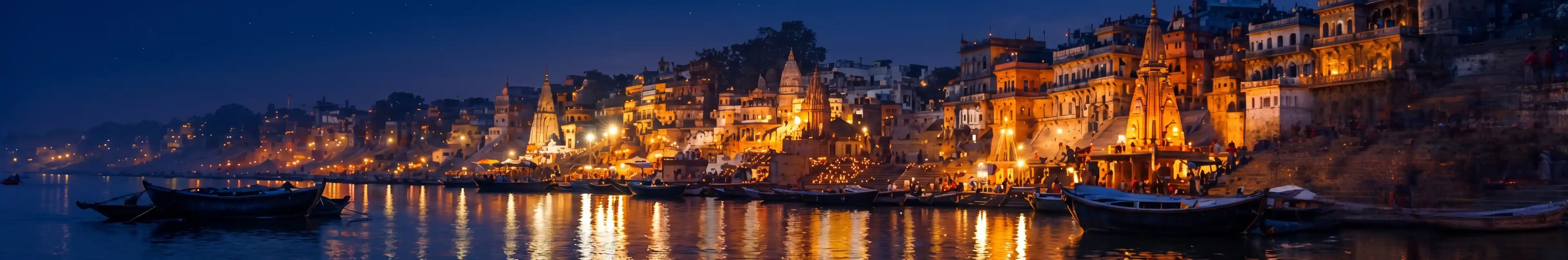 Varanasi Ghats at night